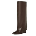 Madden Girl Womens Evander Fold-Over Knee High Boots US 6 Dark Brown NIB