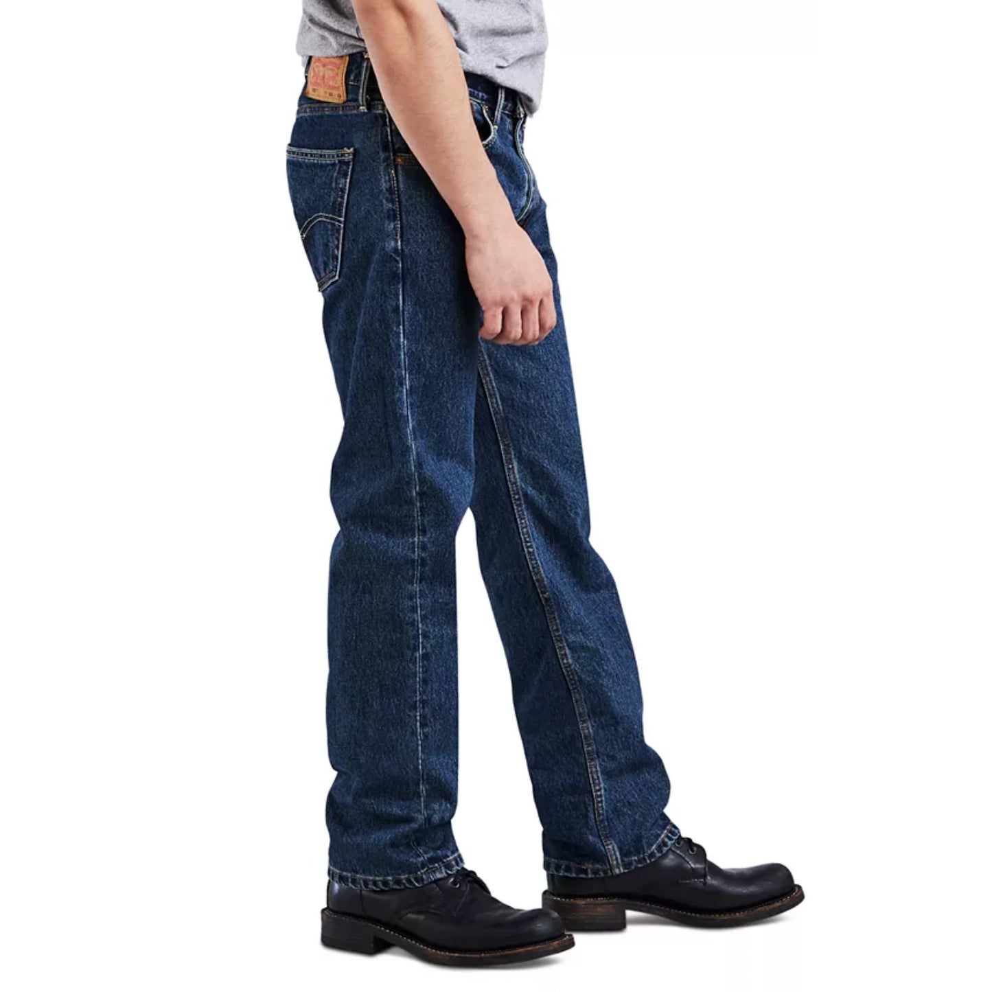 LEVI'S Mens 505 Regular Fit Jeans 38x32 Dark Stonewash Blue Non-Stretch NWT