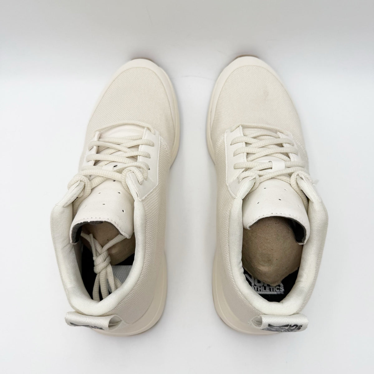 YORK Athletics Mens Henry Mid Trainer Athletic Shoes Size 9 Bone Off-White NIB