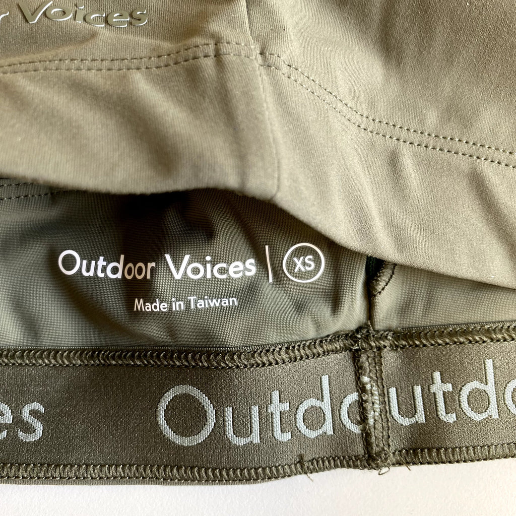 OUTDOOR VOICES SuperForm Zoom Sports Bra XS Green Tea Tree Double Strap NWT