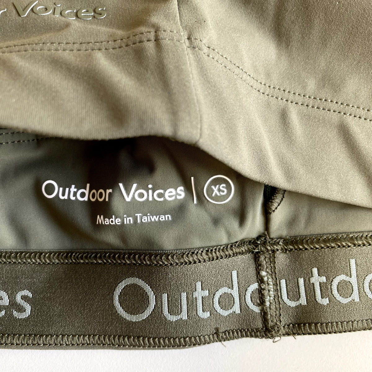 OUTDOOR VOICES SuperForm Zoom Sports Bra XS Green Tea Tree Double Strap NWT