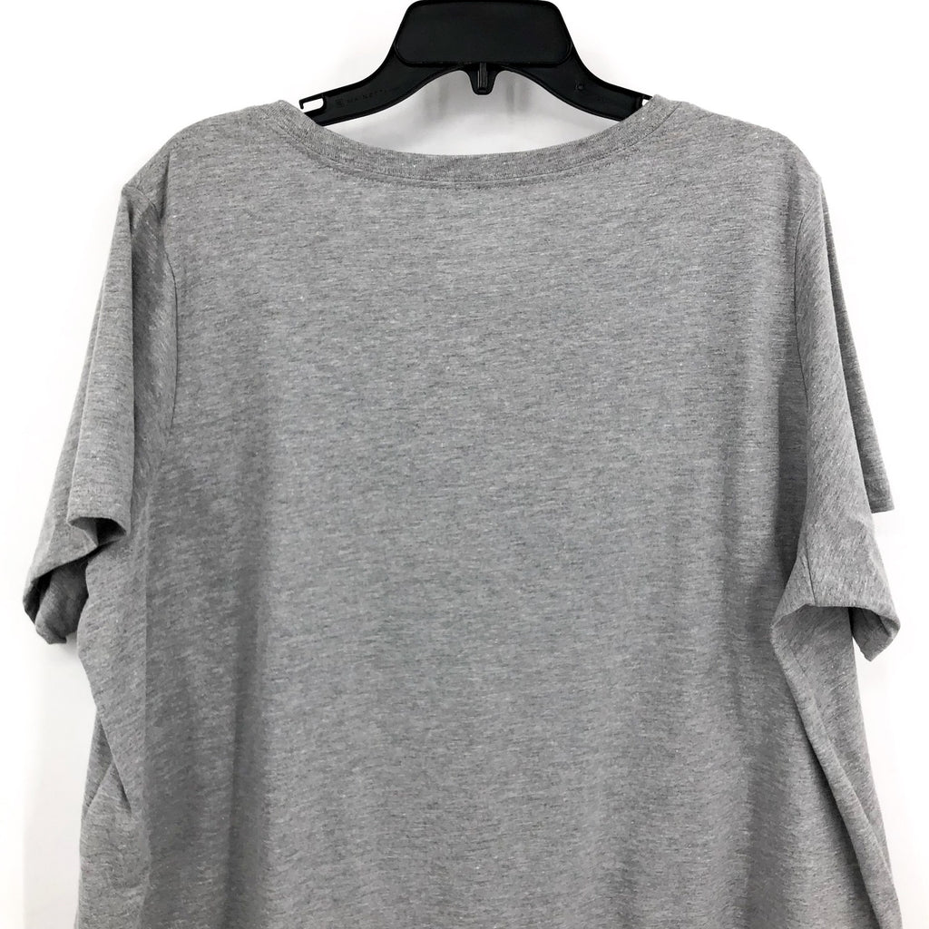 NIKE Women's Club Essential Logo T Shirt 2X Grey Knit Short Sleeve NWT FD0645063