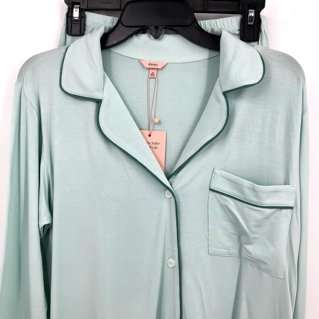EBERJEY Women's Gisele PJ Set Small Mint Green Surf Spray Agave Modal NWT