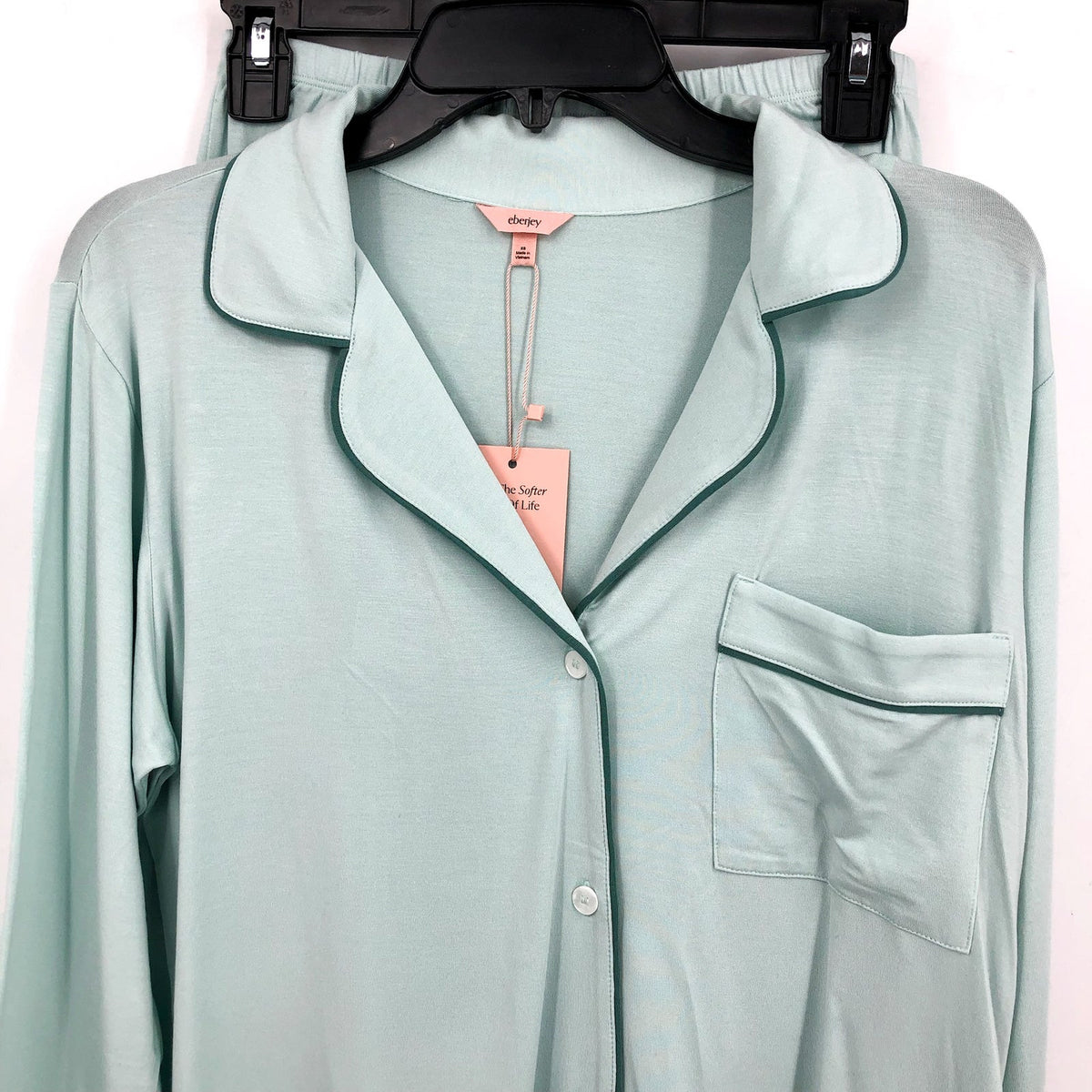 EBERJEY Women's Gisele PJ Set Small Mint Green Surf Spray Agave Modal NWT