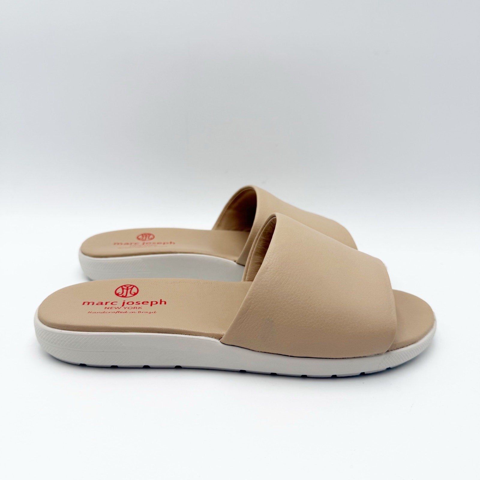 Marc Joseph New York Womens Elisabeth Slide Sandals US 5 Blush Nude Leather NIB