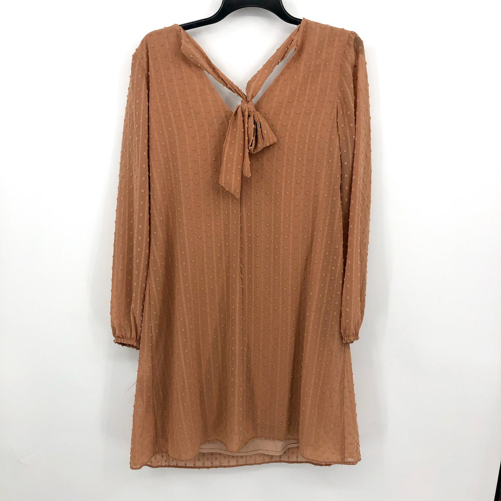 I.N.C. INTERNATIONAL CONCEPTS Chiffon Shift Dress Small Tan Back Tie NWT