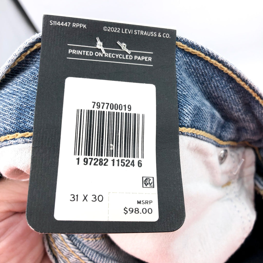 LEVI'S Womens Dad Straight Jeans 31x30 US 12 Blue Far and Wide NWT 79770-0019