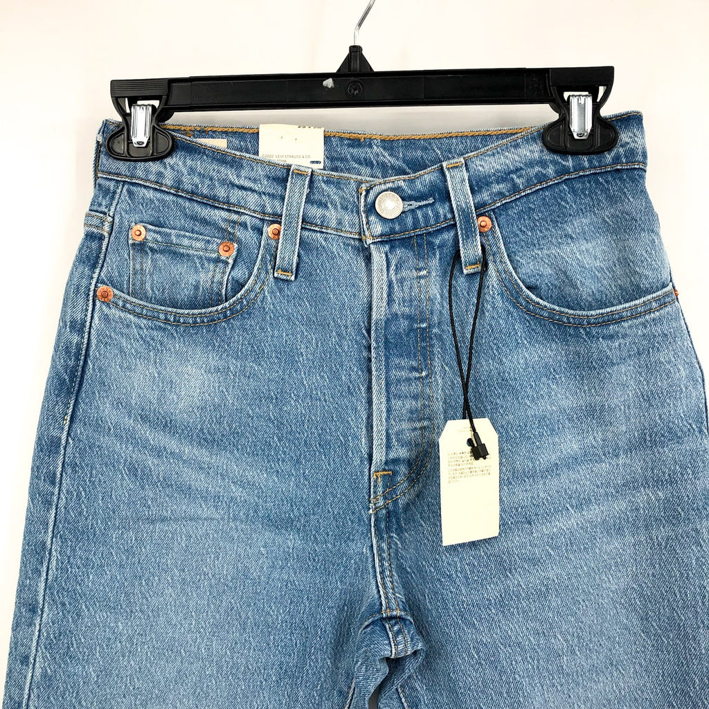 LEVI'S Women's 501 Skinny Jeans 25x28 US 0 Blue Tango Light 29502-0117 NWT