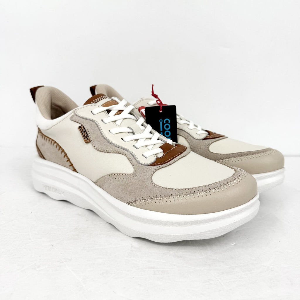 Pikolinos Womens Zahara Casual Sneakers EU 42 Size 11 Cream Tan Suede NIB