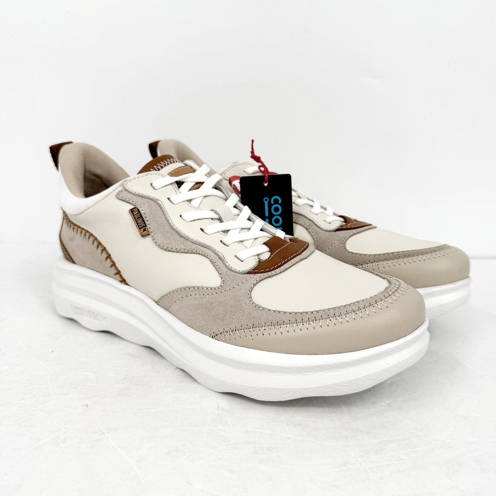 Pikolinos Womens Zahara Casual Sneakers EU 42 Size 11 Cream Tan Suede NIB