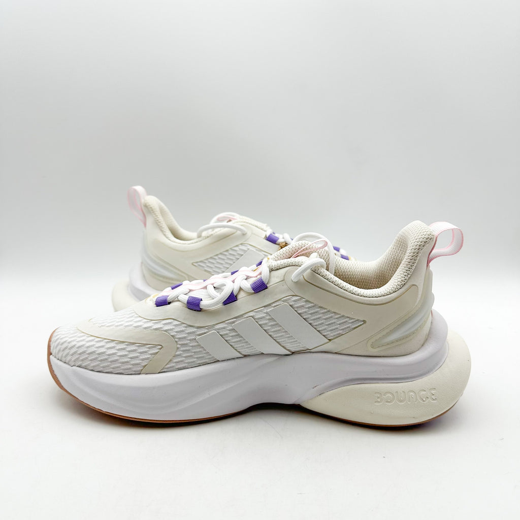 ADIDAS Womens Alphabounce+ Athletic Shoes Size 5.5 White Purple Trainers NWOB