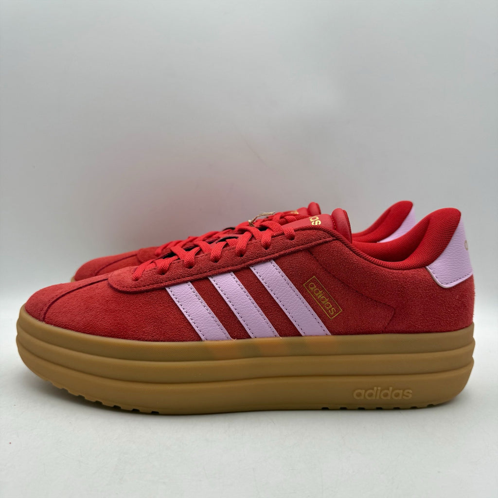 Adidas Womens VL Court Bold Platform Sneakers US 11 Red Pink Leather NWT