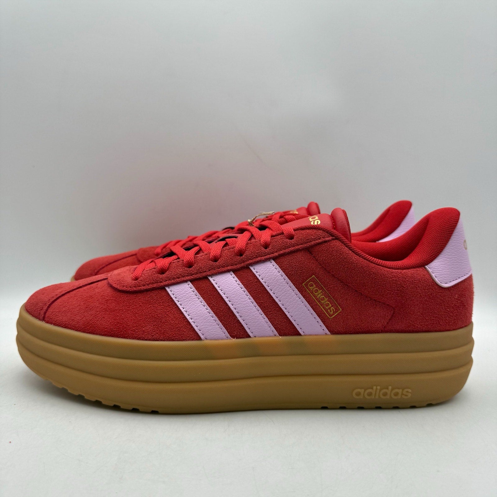Adidas Womens VL Court Bold Platform Sneakers US 11 Red Pink Leather NWT