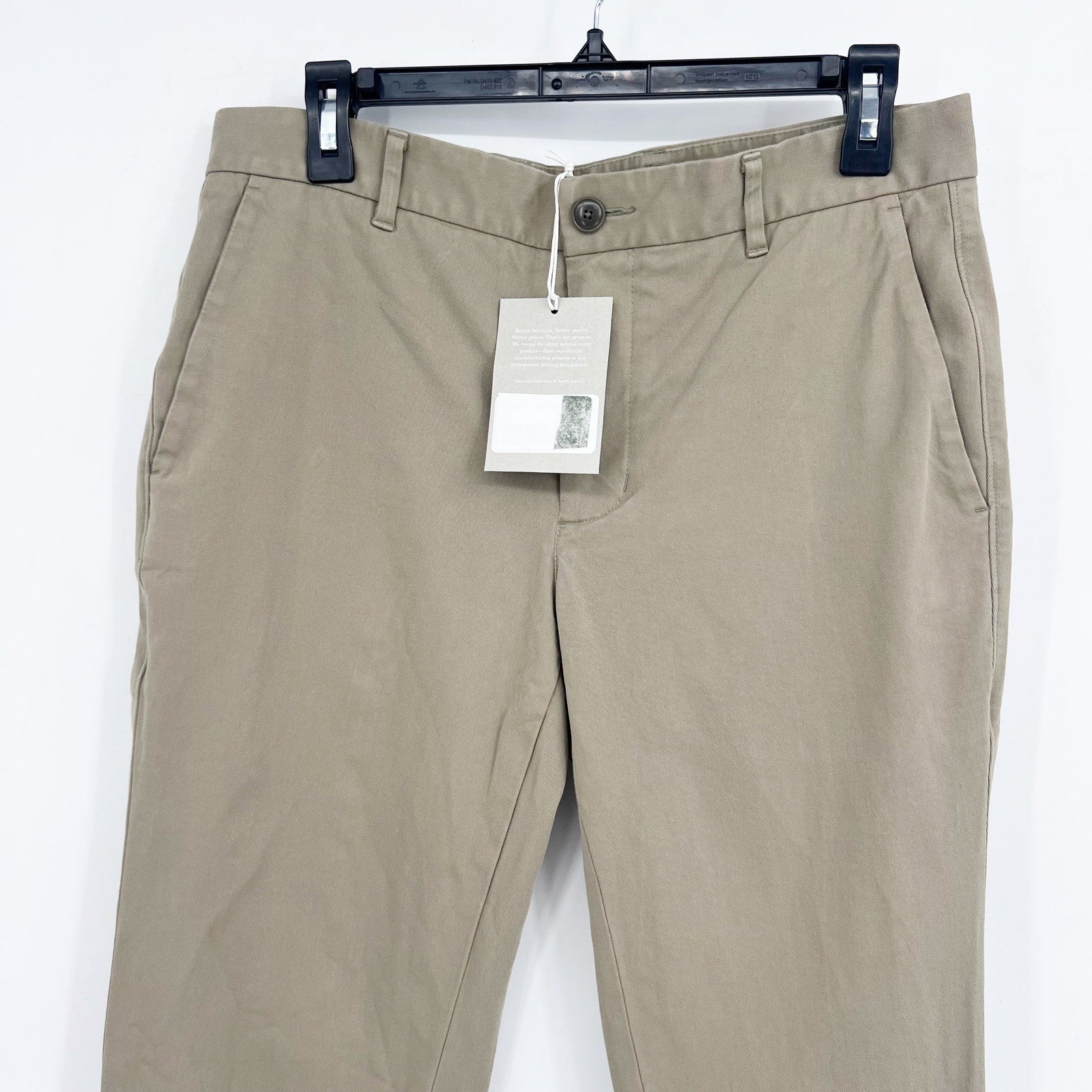 EVERLANE Mens The Performance Chino Pants 31x30 Khaki Uniform Slim Fit NWT