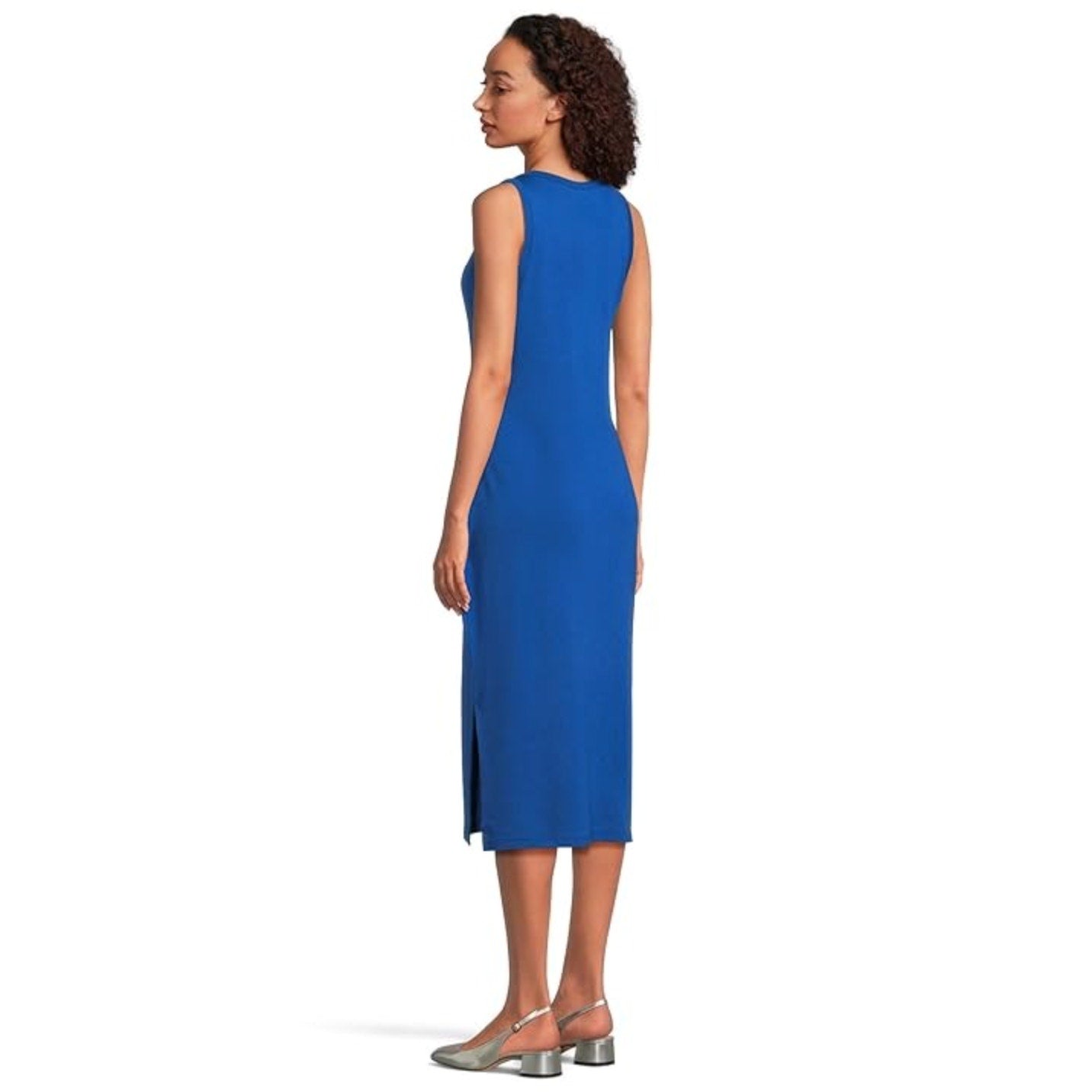 TOMMY BAHAMA Sleeveless Knit Midi Dress Medium Mazarine Blue Drapey Ponte NWT