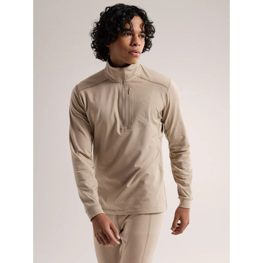ARC'TERYX Men's Rho LT Zip Neck Sweatshirt Small Tan Smoke Bluff Lightweight NWT