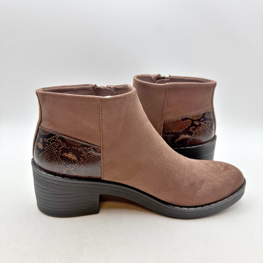 BZEES Womens Outgoing Ankle Booties Size 7 M EU 37 Brown Boots NIB
