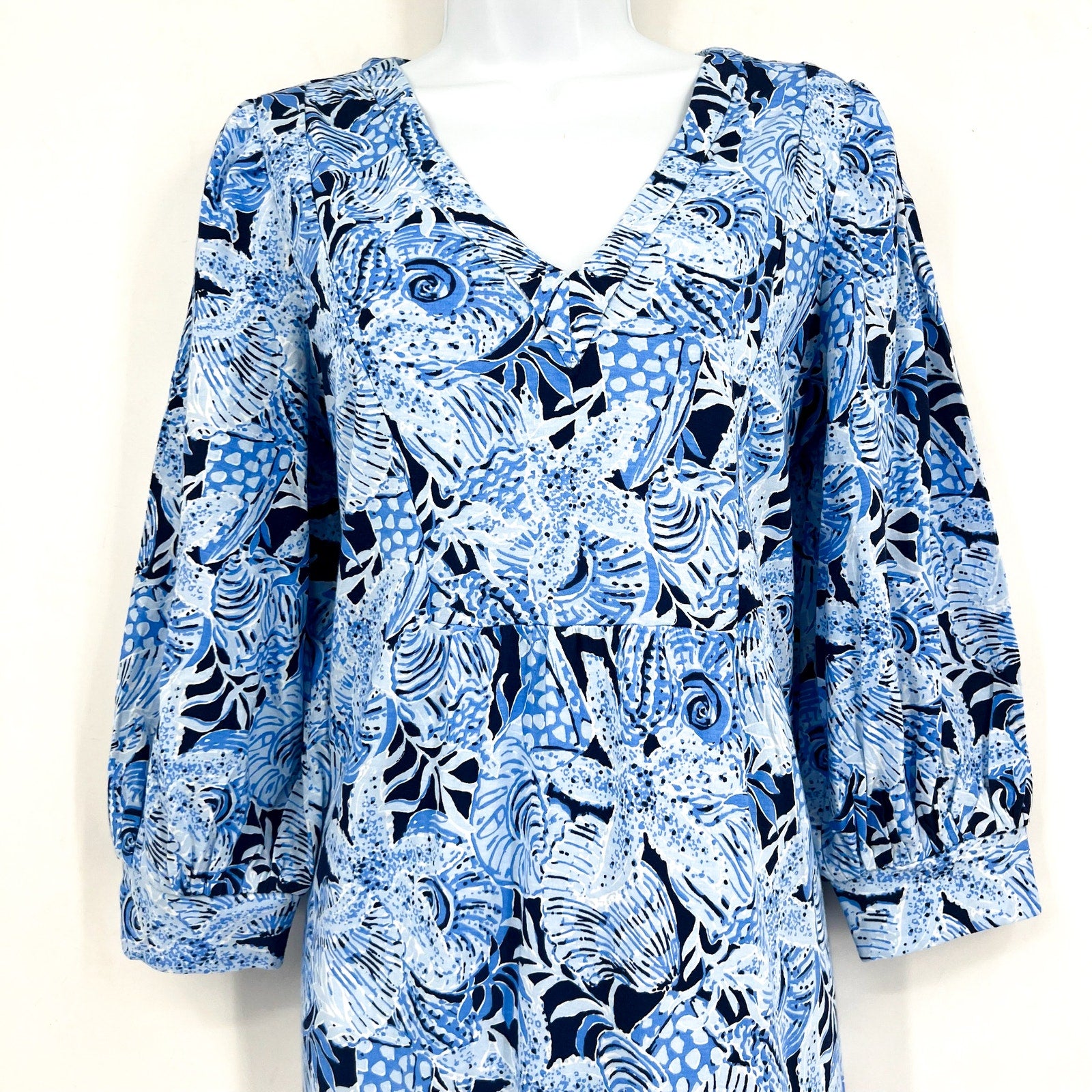LILLY PULITZER Womens Cass Dress Medium Bonaire Blue Coastal Constellation NWT
