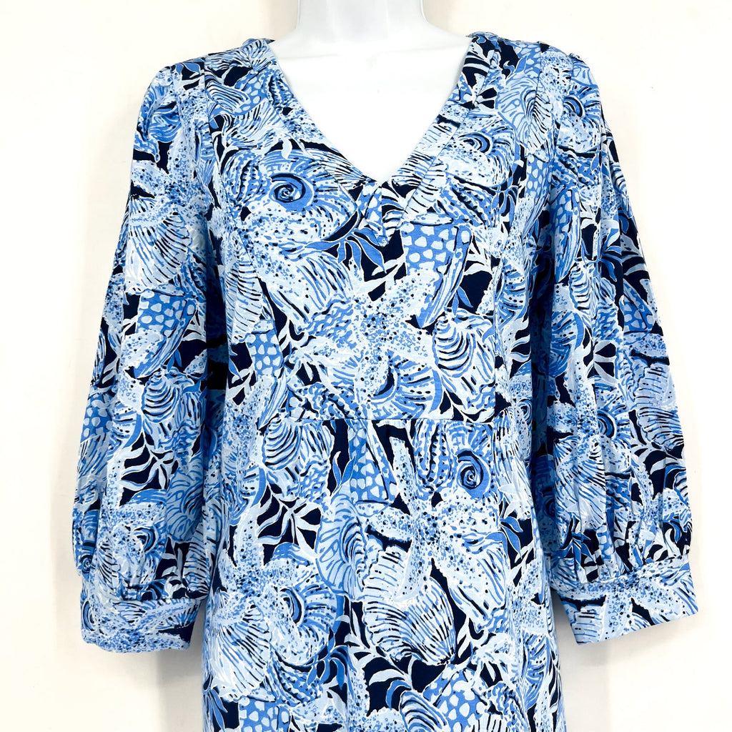 LILLY PULITZER Womens Cass Dress Medium Bonaire Blue Coastal Constellation NWT