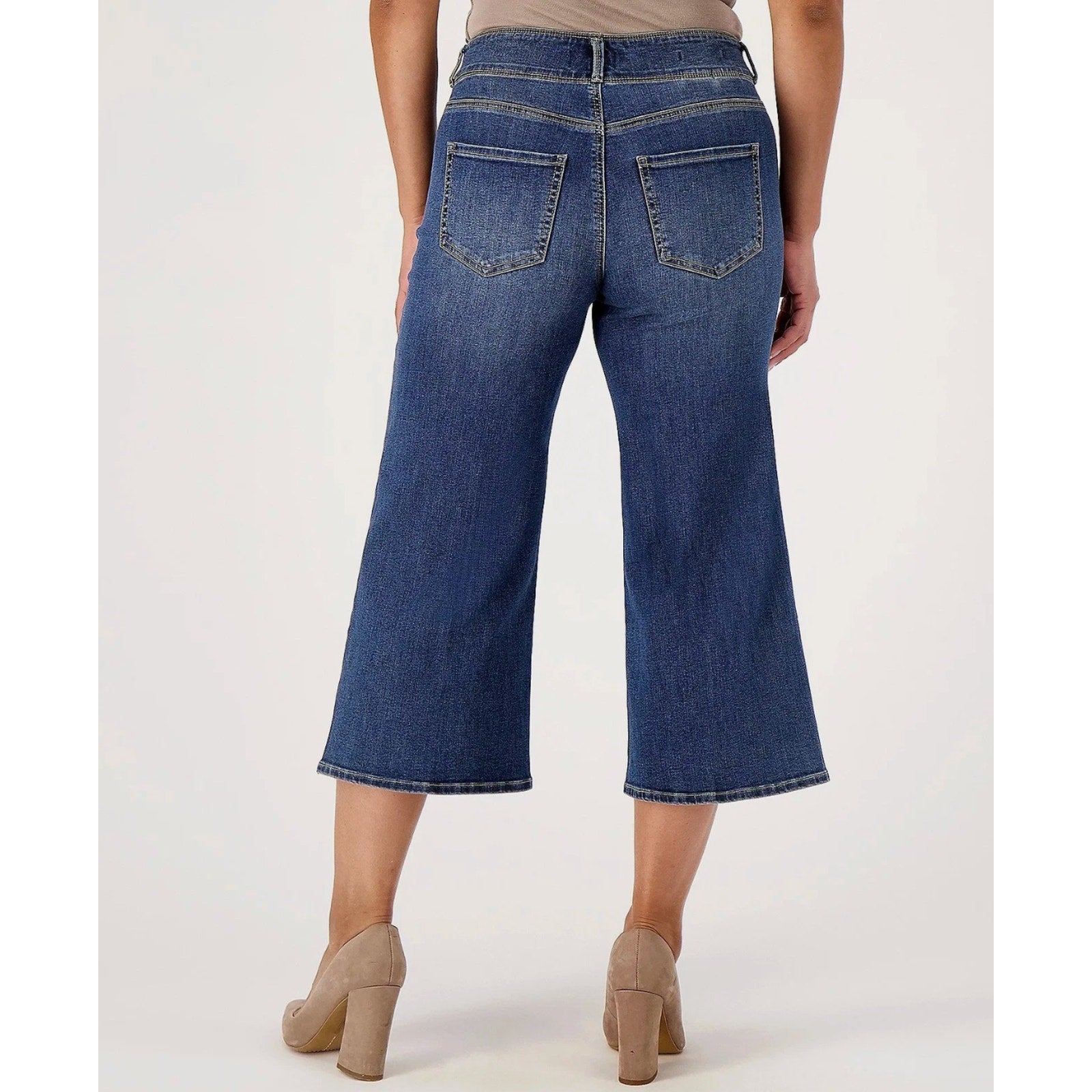 NYDJ Womens Major Wide Leg Capri Jeans 00 PETITE Serendipity Blue NWT