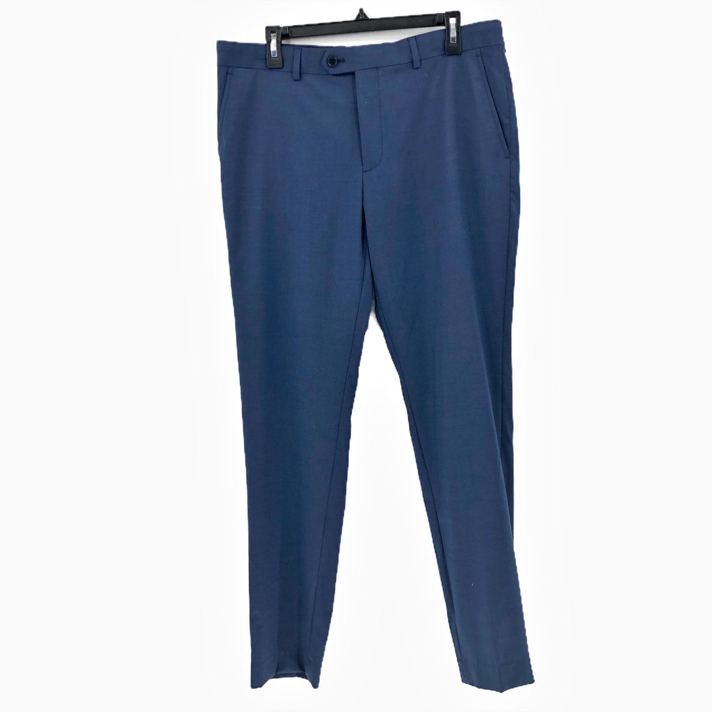 ORIGINAL PENGUIN Men's Osman Dress Pants 40x35 Blue Flat Front Wool Blend NWOT