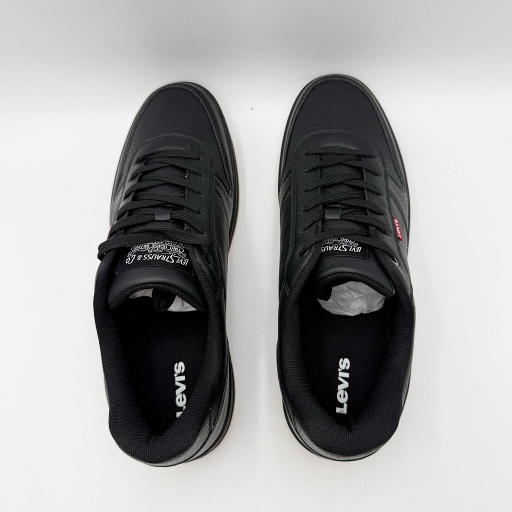 LEVIS Mens Drive Lo Casual Sneakers Size 12 EU 46 Black Faux Leather NIB