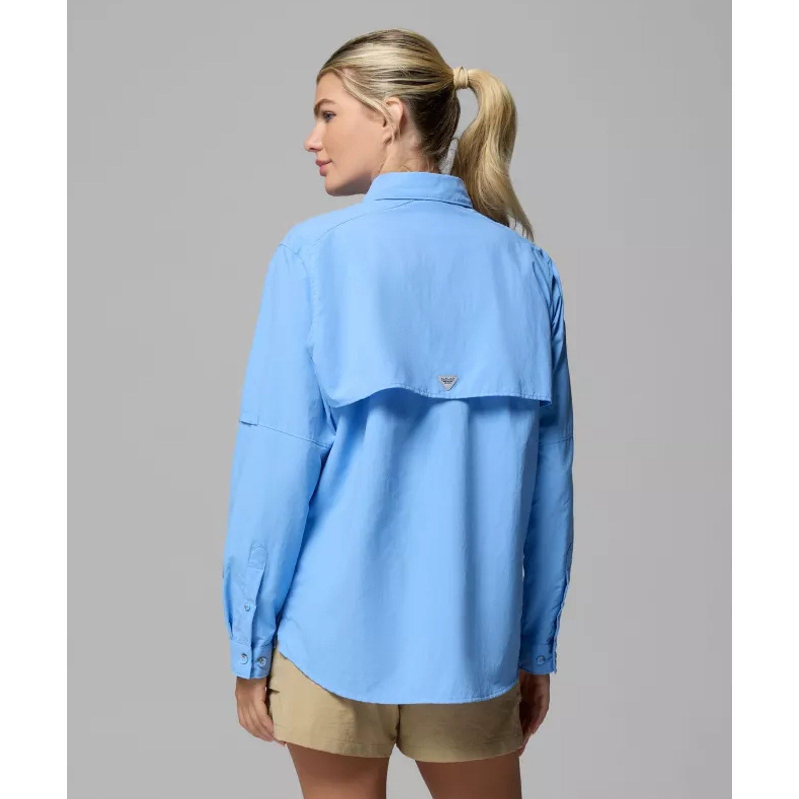 COLUMBIA Women's PFG Bahama II Shirt Large Blue Long Sleeve UPF 50 NWT