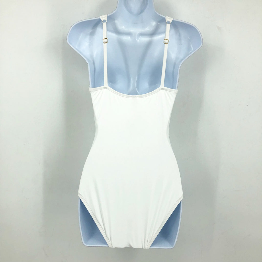 TOMMY BAHAMA Pearl Twist-Front One-Piece Swimsuit Size 6 White Underwire NWT