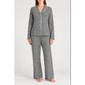HONEYDEW Womens All American Long Sleeve Top Pants Pajamas Large Black White NWT