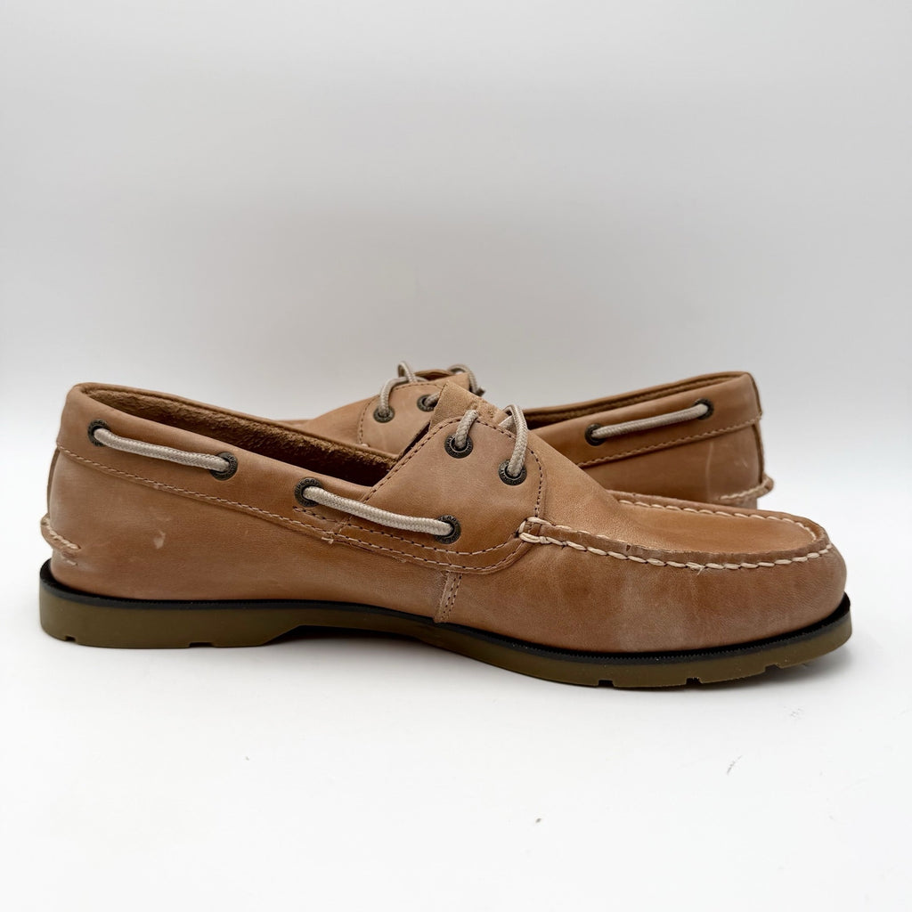 SPERRY Mens Leeward Boat Shoes Size 12 EU 45.5 Brown Leather NWOB
