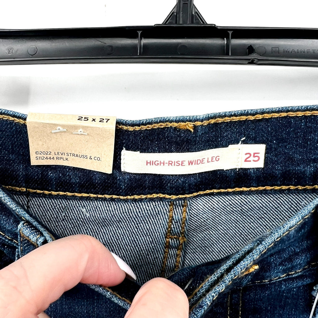 Levi's Womens High Rise Wide Leg Jeans 25x27 US 0 Blue Denim 72970-0017 NWT