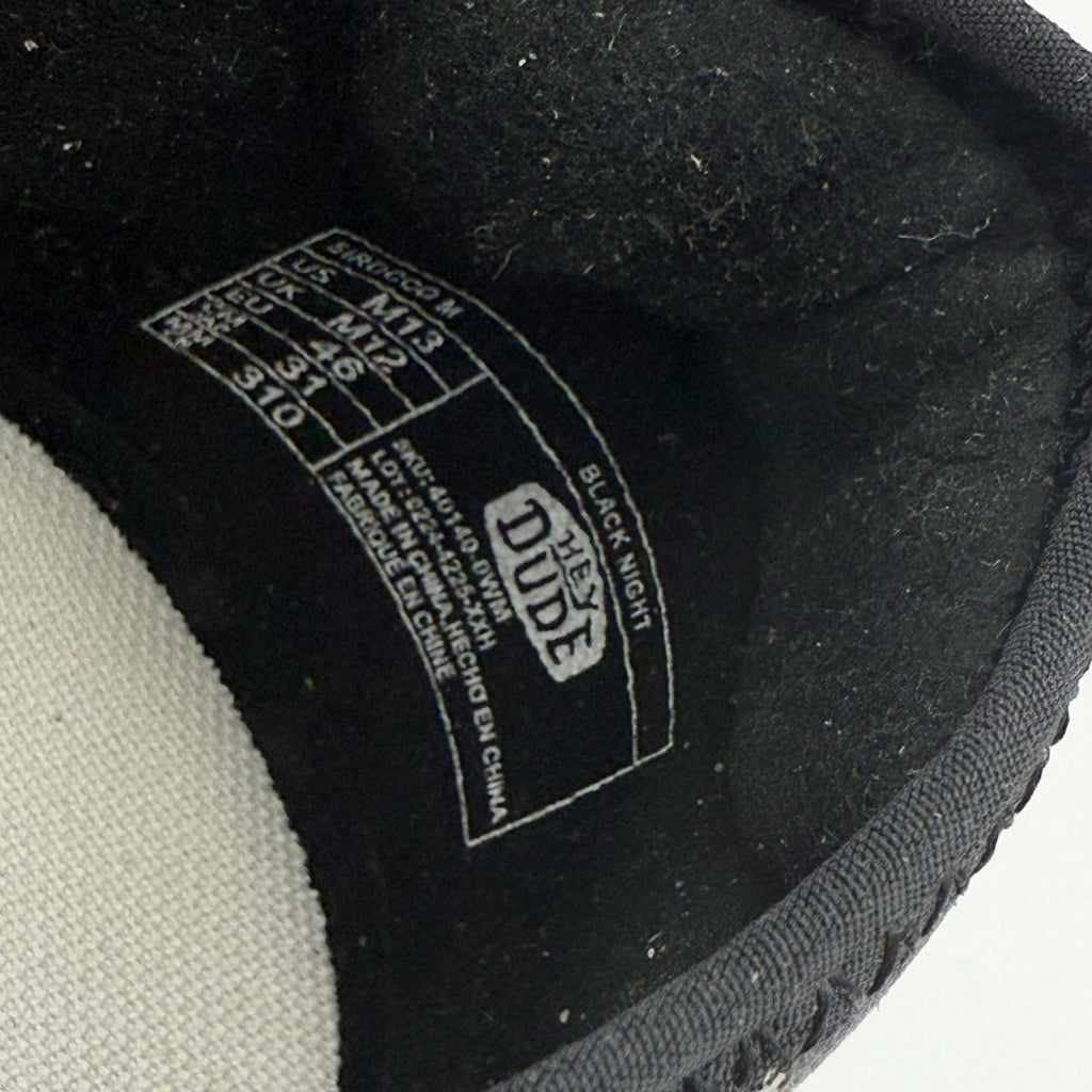 Hey Dude Mens Sirocco Casual Shoes US 13 EU 46 Grey Black NIB