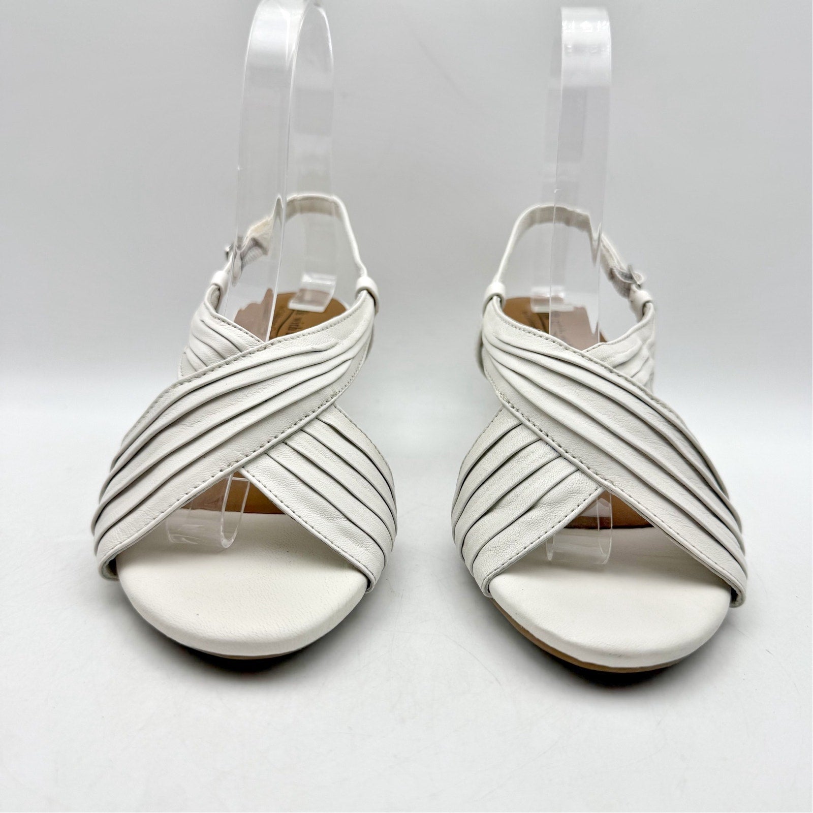 Coldwater Creek Womens Clarissa Slingback Sandal US 6.5 White Leather NWOB