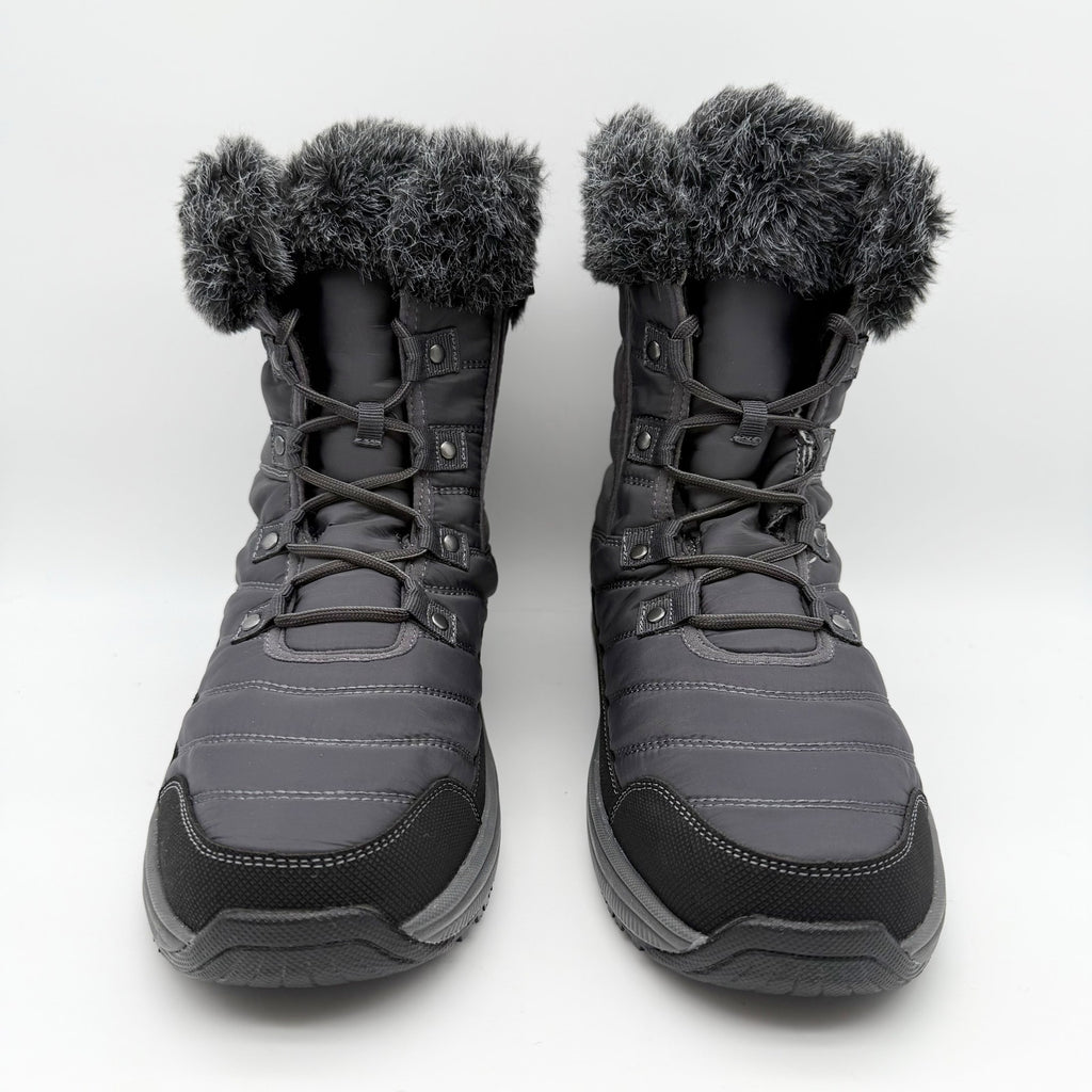 Orthofeet Womens Alps Snow Boots US 10 WIDE Grey Black Waterproof NWOB
