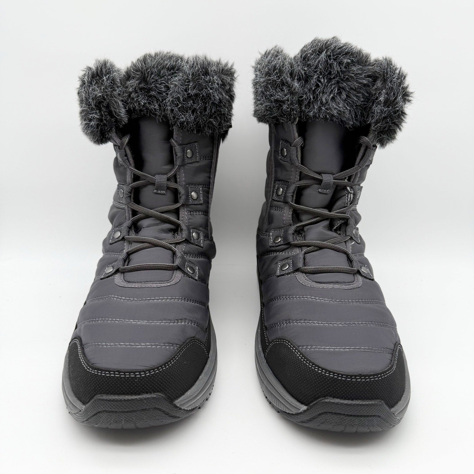 Orthofeet Womens Alps Snow Boots US 10 WIDE Grey Black Waterproof NWOB