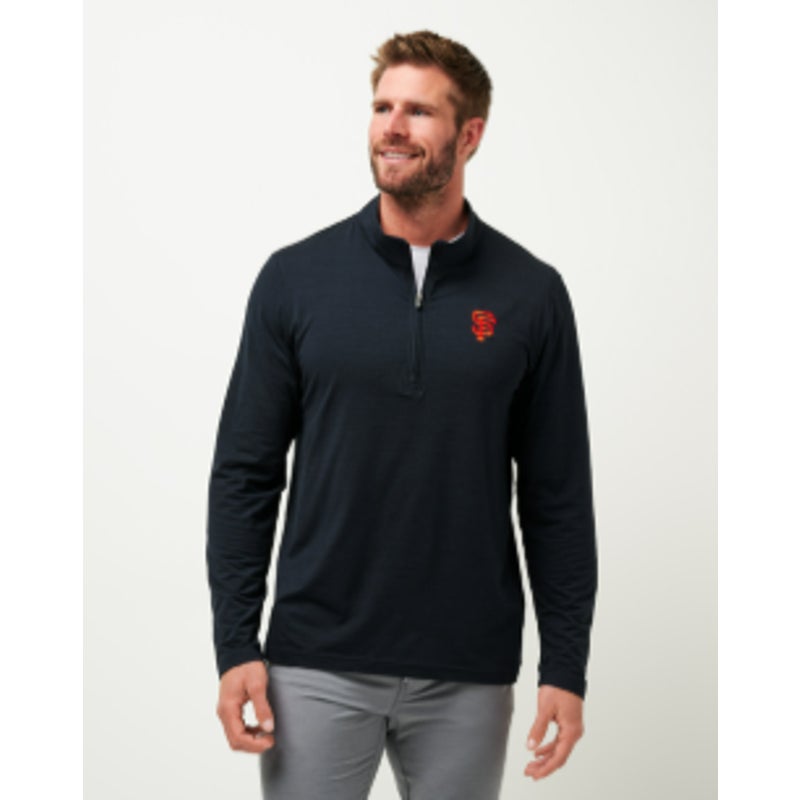 TRAVIS MATHEW Mens San Francisco Giants The Heater Quarter-Zip Medium Black NWT