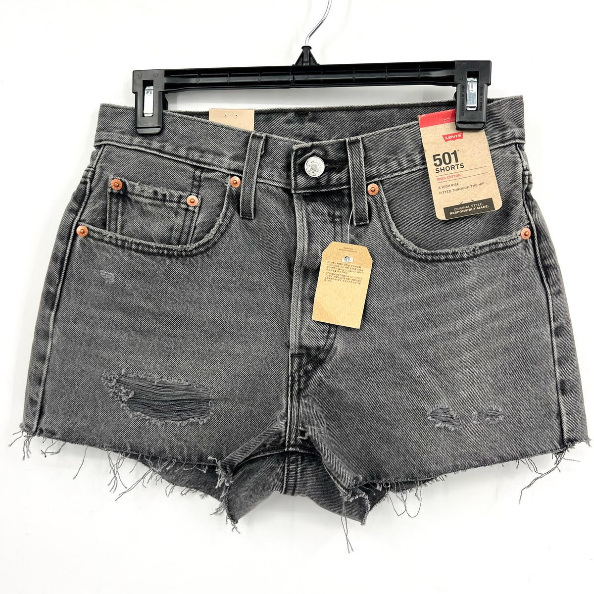 LEVIS Womens 501 Original Fit Shorts Size 26 US 2 Gray 56327-0325 NWT