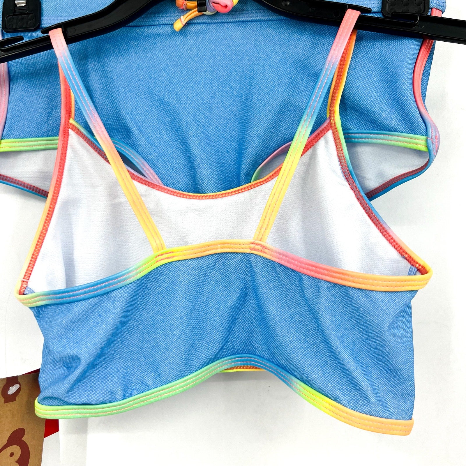 APPAMAN Girl's Stella Swimsuit Short Set Size 10 Blue Digital Denim UPF 50+ NWT