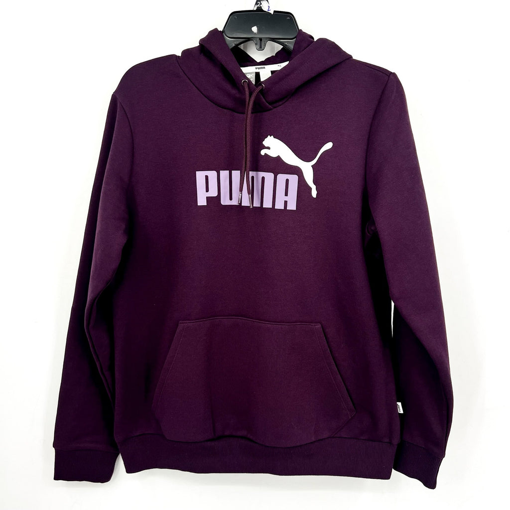 PUMA Womens Essentials Big Logo Hoodie Large Purple Sweatshirt Midnight Plum NWT
