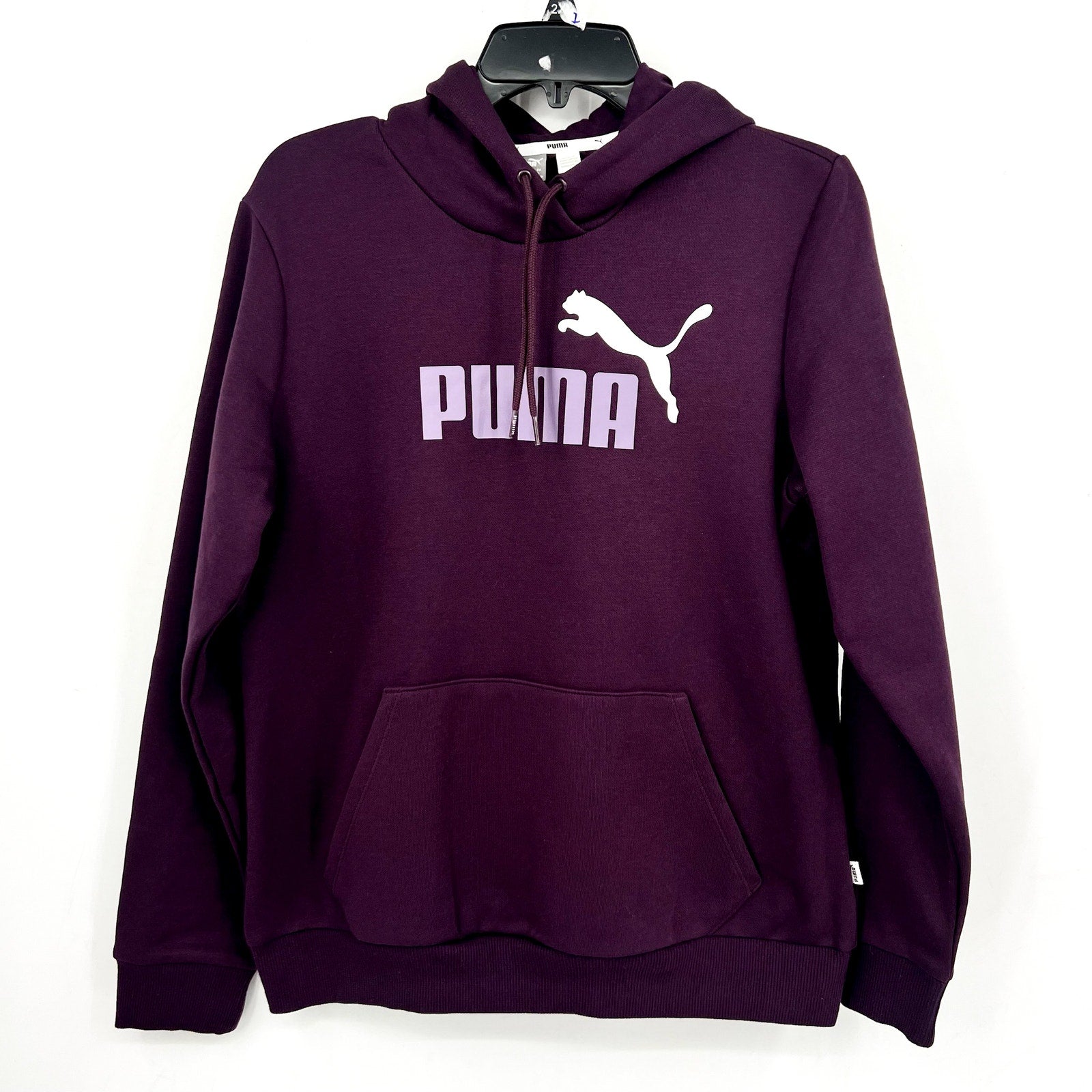PUMA Womens Essentials Big Logo Hoodie Large Purple Sweatshirt Midnight Plum NWT