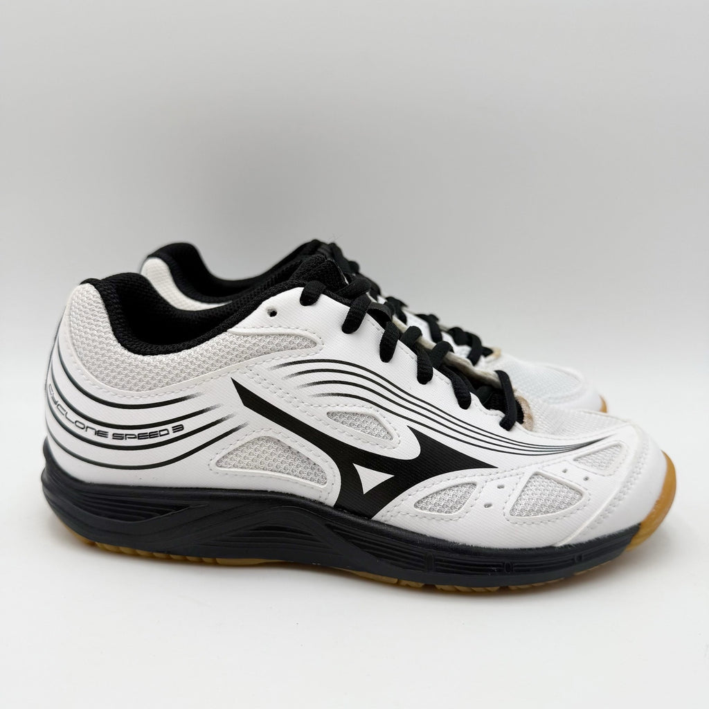 MIZUNO Womens Cyclone Speed 3 Volleyball Shoe Size 6 White Black Lace Up NWOB