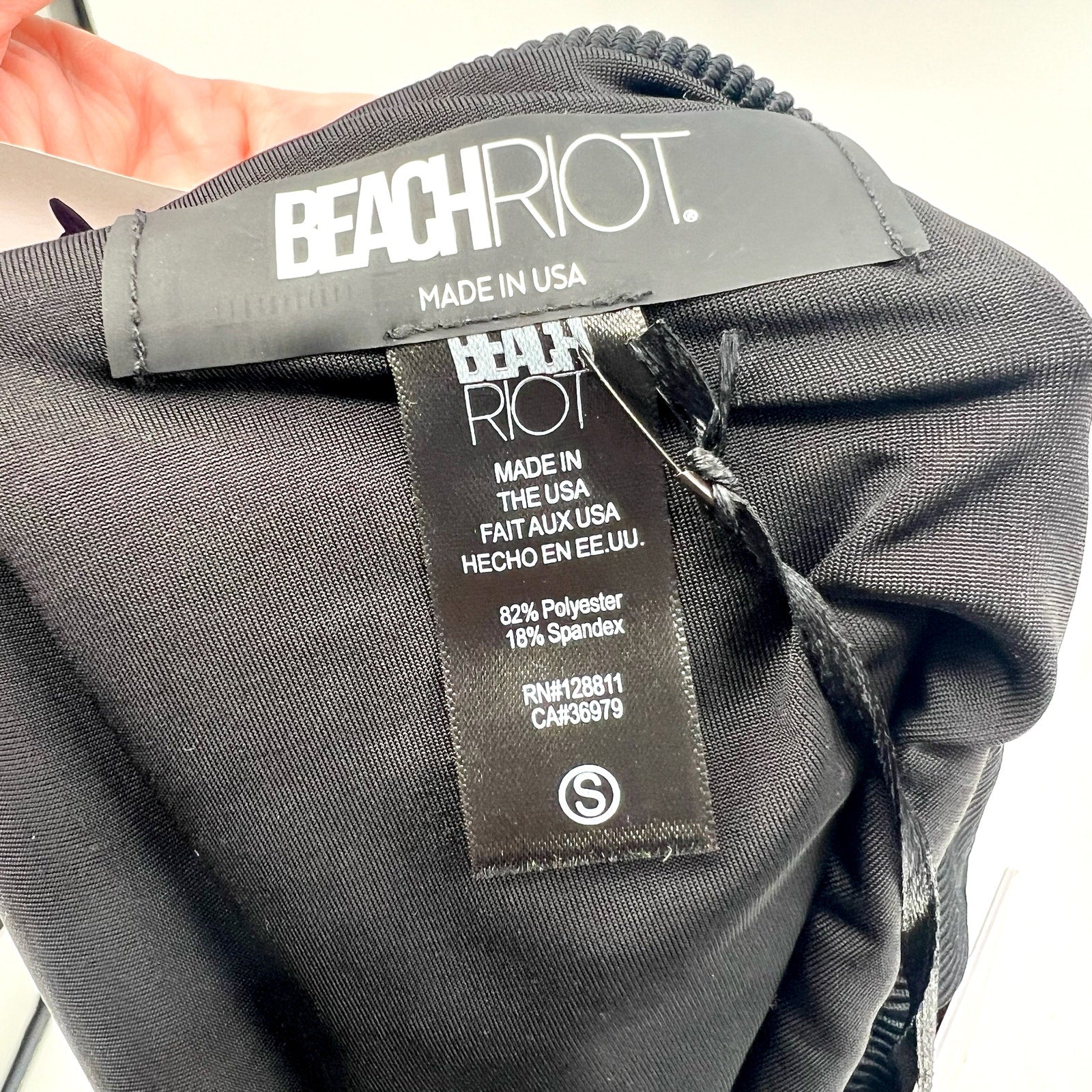 BEACH RIOT Carlie One Piece Swimsuit Small Pink Black Glacier Color-Block NWT