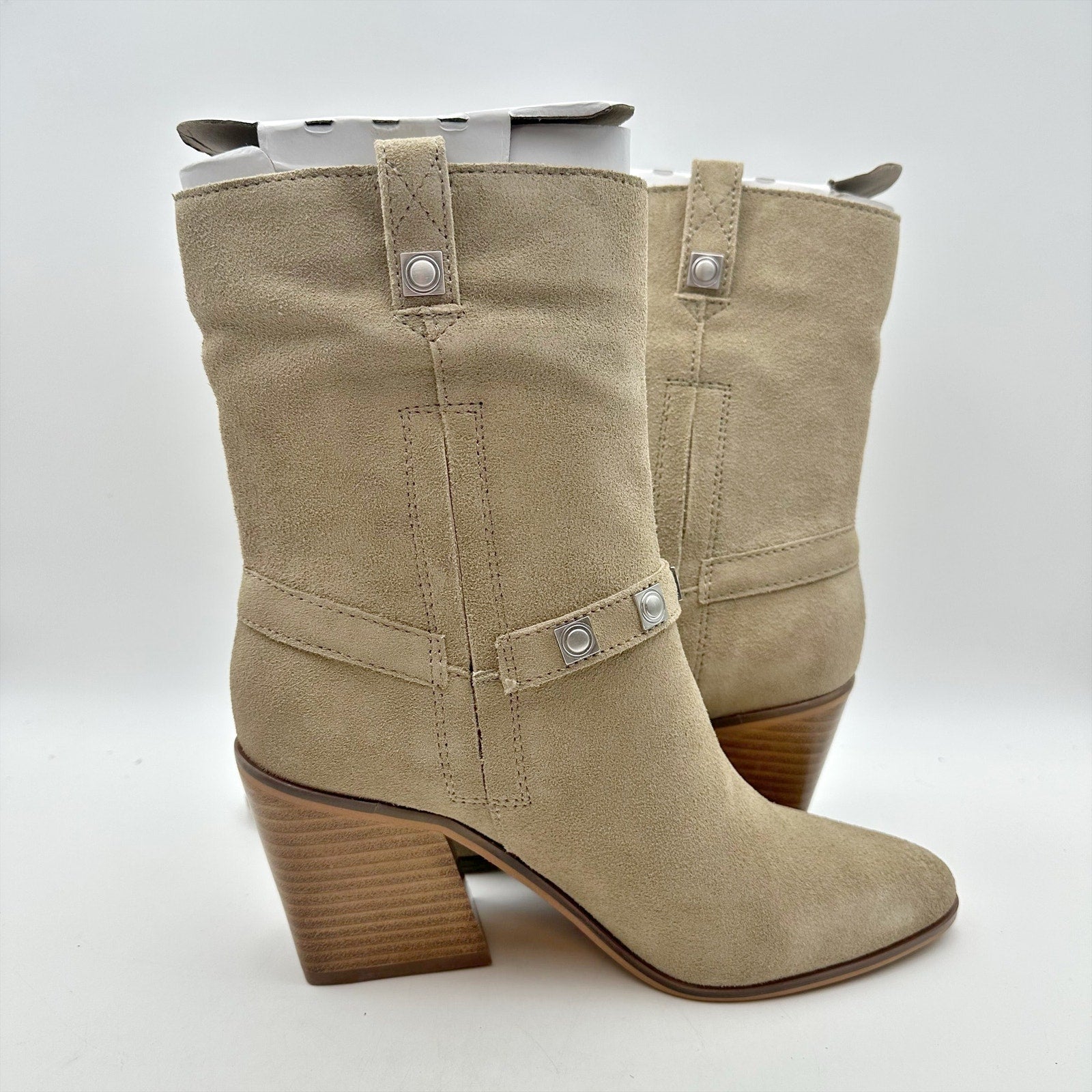 Lucky Brand Womens Sogn Mid Calf Boots Size 8 M Dune Tan Suede NIB