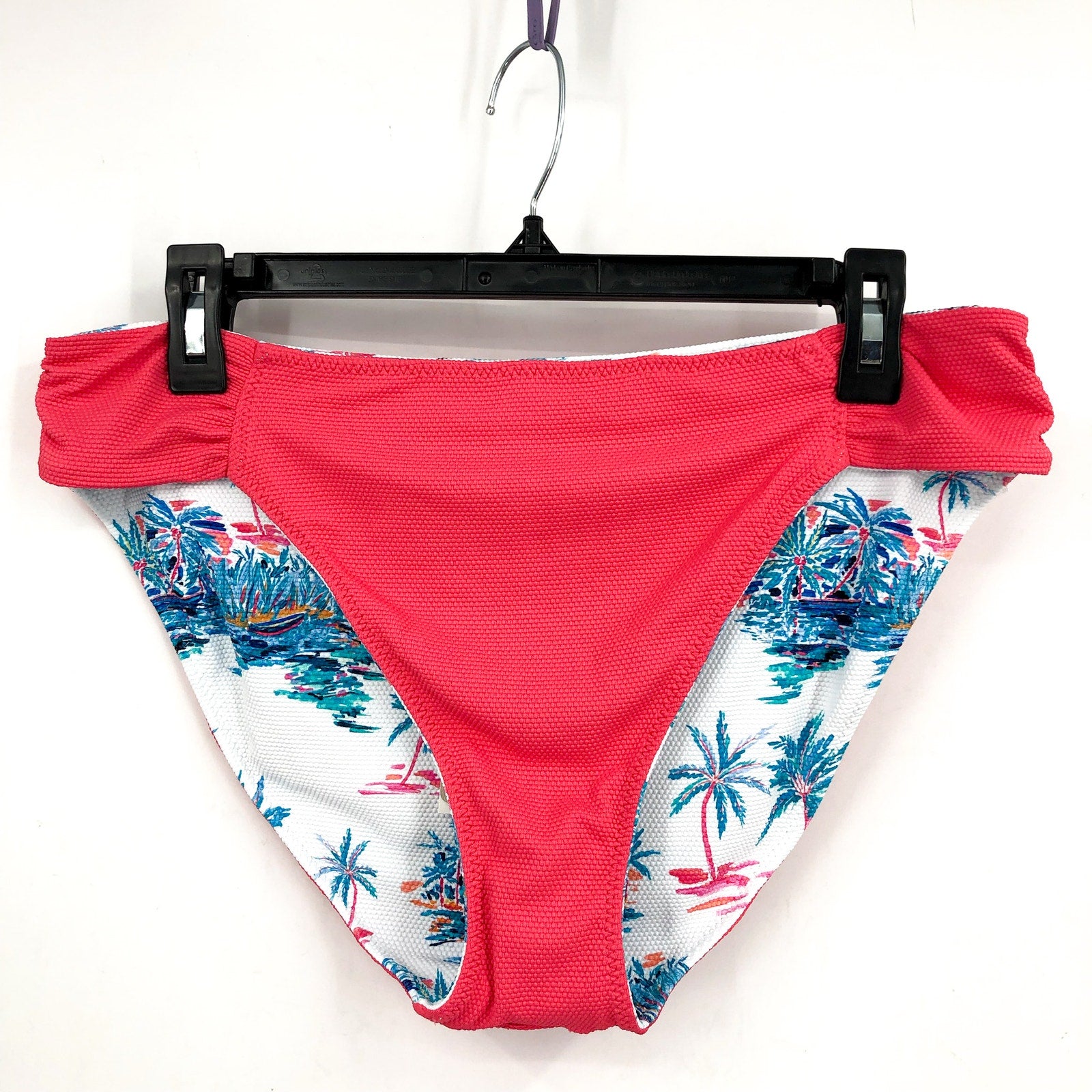TOMMY BAHAMA Island Cays Tropical Rev Hipster Bikini Bottoms Large White NWT