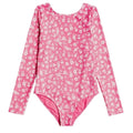 ROXY Girls Splendid Dream Long Sleeve One Piece Swimsuit Large Pink Floral NWT