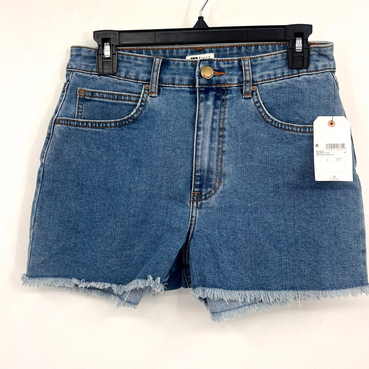 BILLABONG Women's So Cheeky Cut-Off Denim Shorts Size 28 US 6 Blue Jeans NWT