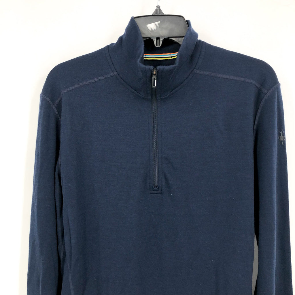 SMARTWOOL Men's Merino 250 Base Layer Top Medium Blue 1/4 Zip Long Sleeve NWOT