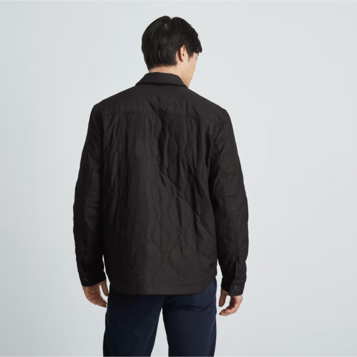 Everlane Mens ReNew Quilted Liner Shirt Jacket Small Black Shacket Cotton NWOT