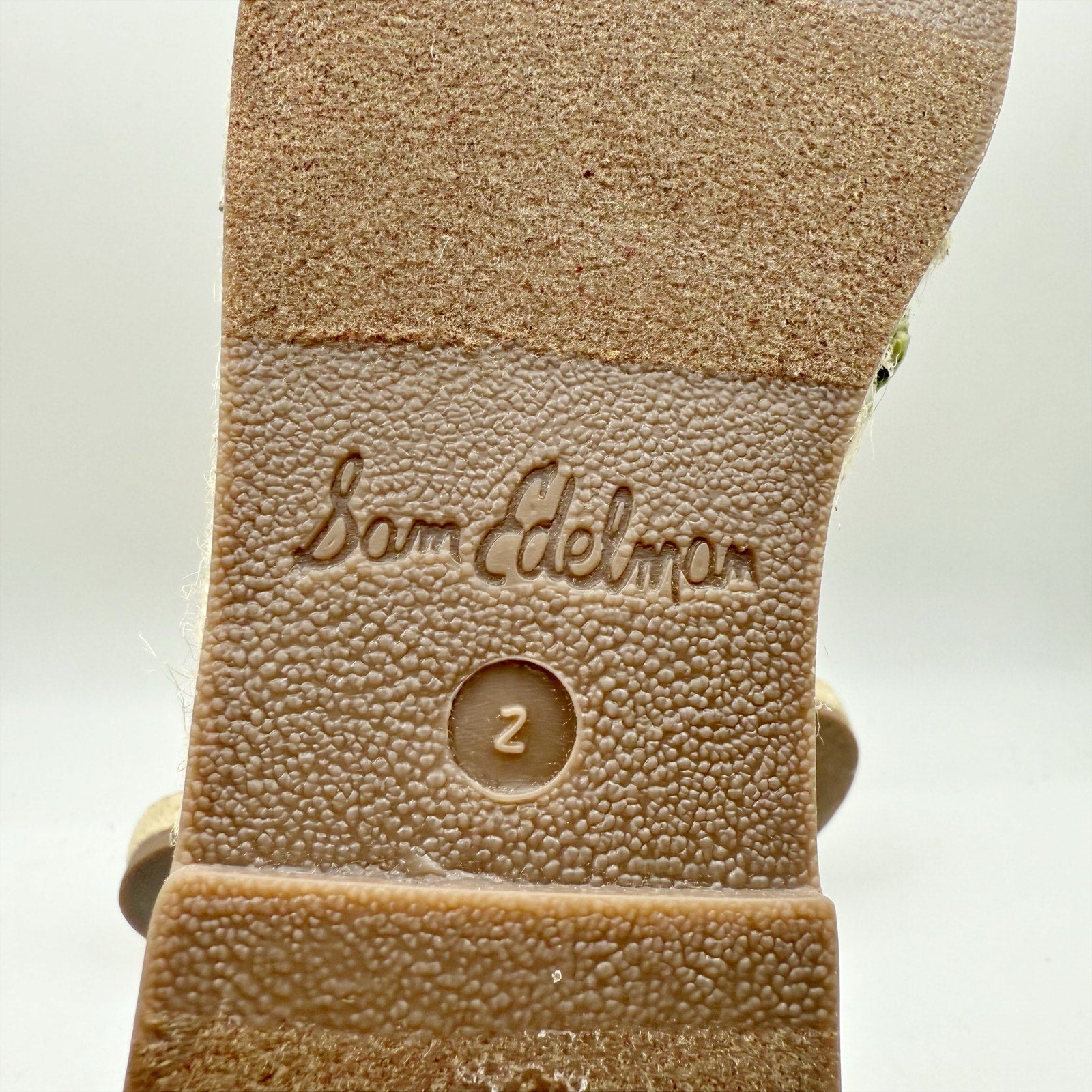 Sam Edelman Kids Kayden Slingback Sandal US 2 M Beige Multicolor Leather NIB