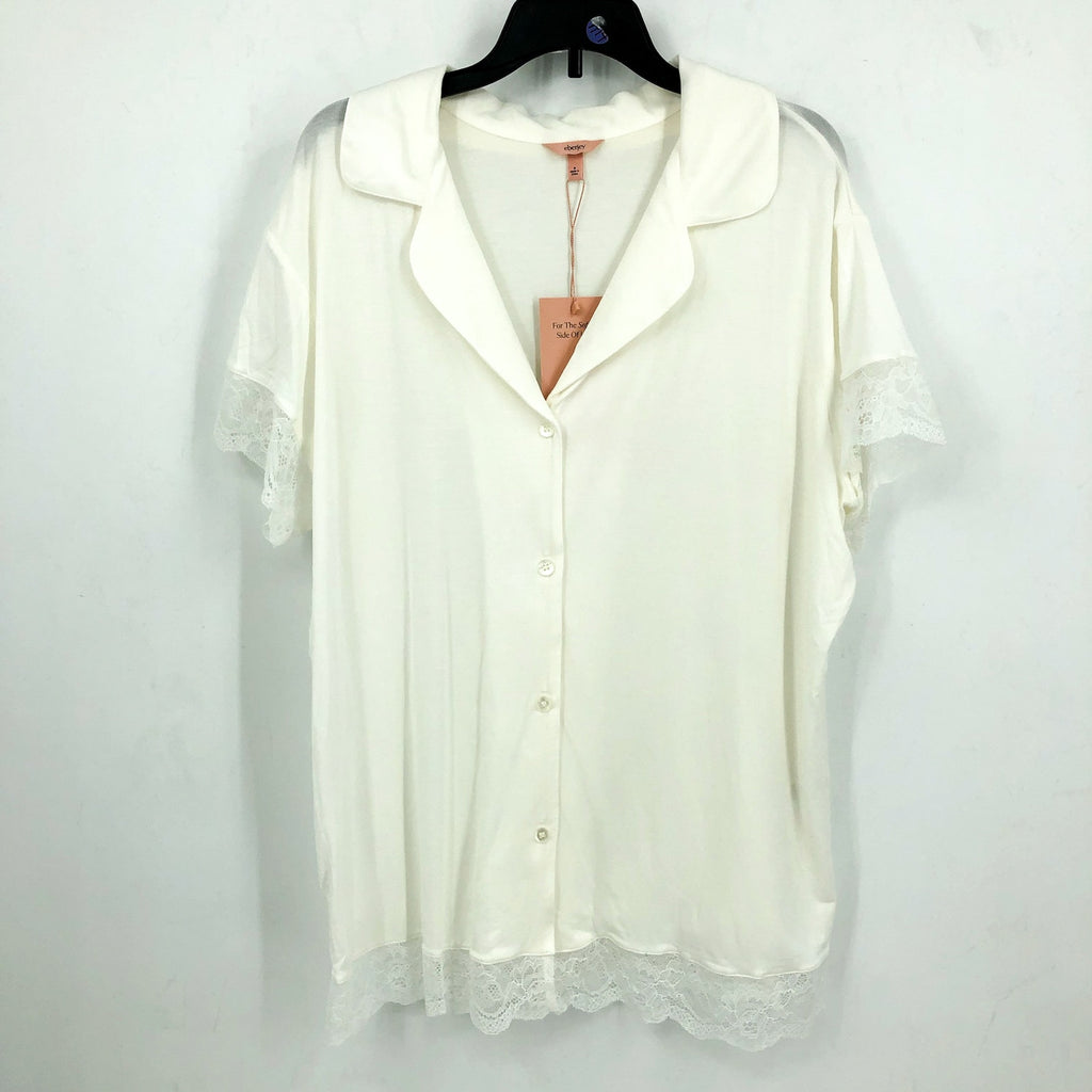EBERJEY Women's Malou Short Pajamas Set Medium Ivory White Lace NWT